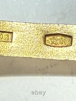 Cuillères en émail vintage Leningrad 875 en argent russe / soviétique lot de 4