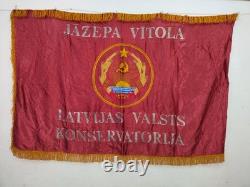 Drapeau ou bannière brodée vintage de la WWII URSS Russie, broderie de l'Union soviétique