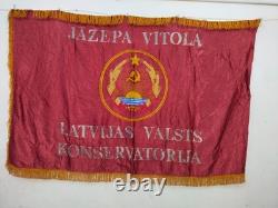 Drapeau ou bannière brodée vintage de la WWII URSS Russie, broderie de l'Union soviétique