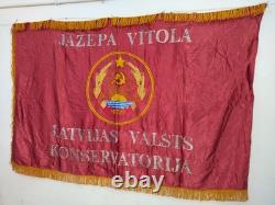 Drapeau ou bannière brodée vintage de la WWII URSS Russie, broderie de l'Union soviétique