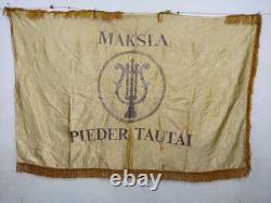 Drapeau ou bannière brodée vintage de la WWII URSS Russie, broderie de l'Union soviétique