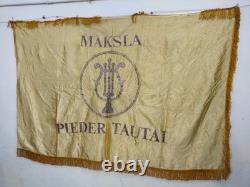 Drapeau ou bannière brodée vintage de la WWII URSS Russie, broderie de l'Union soviétique