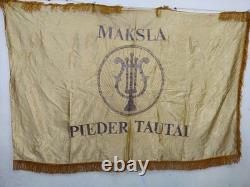 Drapeau ou bannière brodée vintage de la WWII URSS Russie, broderie de l'Union soviétique