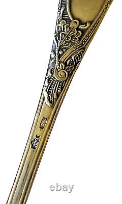 ENSEMBLE DE CUILLÈRES EN ARGENT STERLING 875 RUSSES DE L'UNION SOVIÉTIQUE KIIV 8 AVEC MONOGRAMME