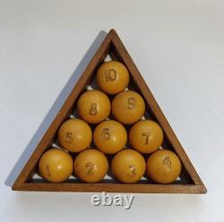 Ensemble complet de 10 billes de billard soviétiques russes vintage rares URSS 39,1 mm