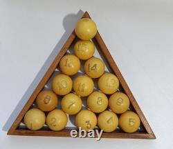 Ensemble complet de 16 boules de billard soviétiques russes vintage rares URSS 39,7 mm