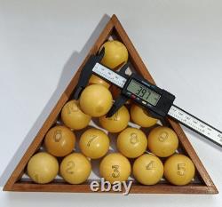 Ensemble complet de 16 boules de billard soviétiques russes vintage rares URSS 39,7 mm