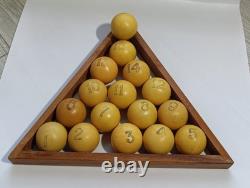 Ensemble complet de 16 boules de billard soviétiques russes vintage rares URSS 39,7 mm