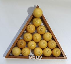 Ensemble complet de 16 boules de billard soviétiques russes vintage rares URSS 39,7 mm