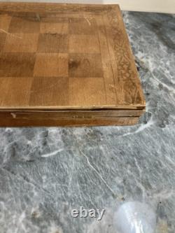Ensemble d'échecs en bois soviétique URSS russe complet, sculpté à la main, peint, art ethnique