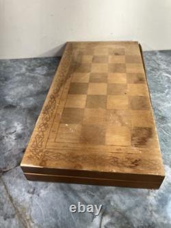 Ensemble d'échecs en bois soviétique URSS russe complet, sculpté à la main, peint, art ethnique