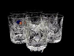 Ensemble de 6 verres à whisky en cristal taillé russe 11 oz Soviétique / URSS Whiskey Scotch