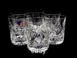 Ensemble de 6 verres à whisky russe en cristal taillé de 11 oz de l'ère soviétique / URSS.