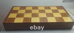 Ensemble de jeu d'échecs en bois soviétique vintage de l'URSS avec pions en poupées russes OTK-44