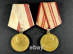 Ensemble soviétique russe de 25 médailles et insignes d'ancien combattant de l'Armée de l'URSS de la Seconde Guerre mondiale. Document