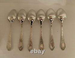 Ensemble vintage de 6 cuillères de table en argent 875 soviétique russe de 1967, URSS, 456 grammes dans une boîte