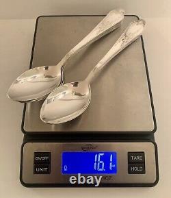 Ensemble vintage de 6 cuillères de table en argent 875 soviétique russe de 1967, URSS, 456 grammes dans une boîte