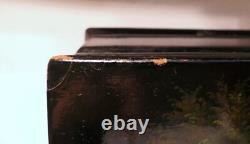 FEDOSKINO URSS Russe Grande Boîte en Laque Peinte à la Main TROYKA Signée Datée