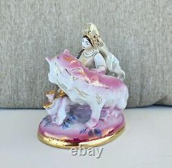 Figurine en porcelaine Dulevo vintage de l'URSS soviétique russe Ivan Tsarevich et le Loup Gris