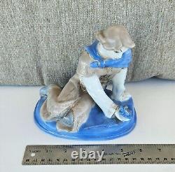 Figurine en porcelaine Ghzel de princesse grenouille vintage URSS soviétique russe