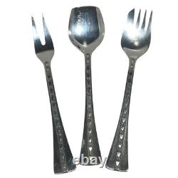 Fourchettes et cuillères à dessert vintage russes soviétiques URSS en argent 916, lot de 3 pièces avec boîte cadeau