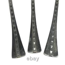 Fourchettes et cuillères à dessert vintage russes soviétiques URSS en argent 916, lot de 3 pièces avec boîte cadeau