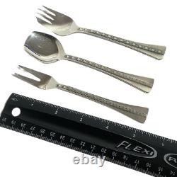 Fourchettes et cuillères à dessert vintage russes soviétiques URSS en argent 916, lot de 3 pièces avec boîte cadeau