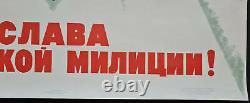 Gloire à la Police Militaire Soviétique Impressionnant Affiche de Propagande Russe Vintage Ussr