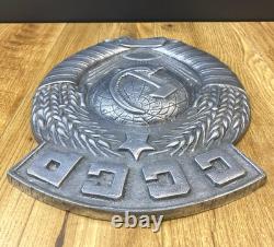 Grand vieux blason de l’URSS, emblème métallique antique soviétique russe, très rare