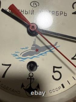 Horloge murale navale soviétique sous-marine Vostok russe vintage CCCP