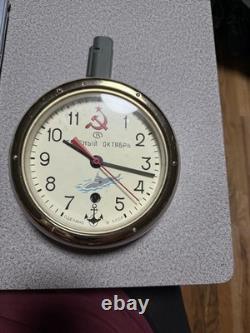 Horloge murale navale soviétique sous-marine Vostok russe vintage CCCP