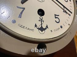 Horloge murale sous-marine soviétique russe de l'époque Vtg B CCCP Kauahguyckue, support de bureau personnalisé
