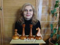 Jeu D’échecs Big Giant Wooden Russian Soviet Vintage 50-60's Made In Urss Very Rare