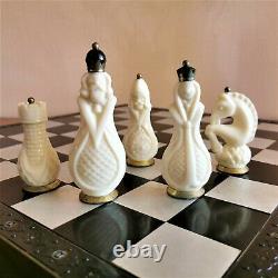 Jeu D'échecs Soviétique Laiton Carbolite Russe Vintage Urss Chessman Antique