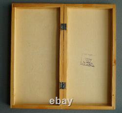 Jeu d'échecs lourd en bois rare de tournoi avec boîte fabriqué en URSS soviétique russe