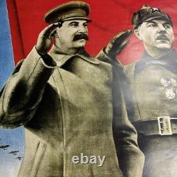 Joseph Staline Affiche de propagande communiste soviétique russe 15,5 x 23 pouces