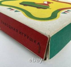 Jouet à remonter vintage en tôle soviétique russe de l'URSS - CONDUCTEUR DE VITESSE ? Boîte d'origine