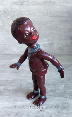Jouet soviétique russe en celluloïd des années 1970, poupée africaine garçon, 16+