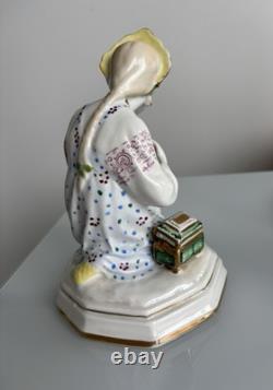 LZFI URSS Soviétique Russe 1960 RARE Boîte en Porcelaine Malachite Vintage