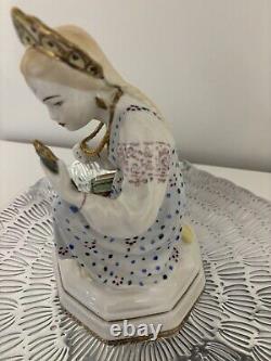 LZFI URSS Soviétique Russe 1960 RARE Boîte en Porcelaine Malachite Vintage