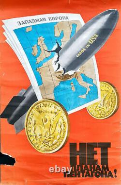 Les plans du Pentagone de l'armée américaine en Europe occidentale: affiche anti-américaine soviétique russe URSS