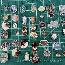 Lot 55 Pcs Russian Soviet Badge Pin Vintage Urss Russie? Les Sports Et La Mixité Militaire