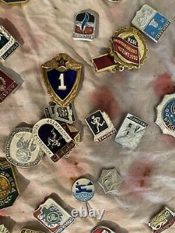 Lot Vintage Russe Médaille D'insigne Militaire Soviétique 3 Pin Lot Urss Cccp