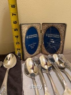 Lot de couverts vintage soviétiques russes Ussr Hep, 12 couteaux et 9 cuillères + cadre bonus