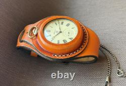 MONTRE DE POCHE VINTAGE Molniya Loup Mécanique Bracelet en Cuir Russe Soviétique URSS