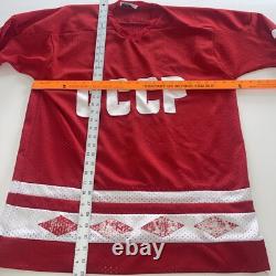 Maillot de hockey russe Taille XL Russie Vtg Étiquette Pedersons Soviétique CCCP URSS Vide Bac