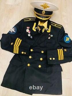 Manteau Uniforme, Veste, Officier De Marine Soviétique Russe Capitaine De Marine Rare + Chapeau