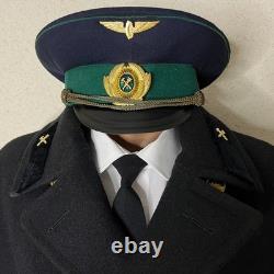 Manteau, chemise, casquette vintage de conducteur de chemin de fer soviétique, URSS, uniforme russe