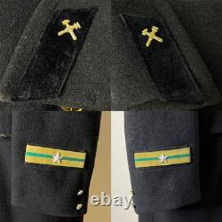 Manteau, chemise, casquette vintage de conducteur de chemin de fer soviétique, URSS, uniforme russe