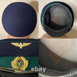 Manteau, chemise, casquette vintage de conducteur de chemin de fer soviétique, URSS, uniforme russe